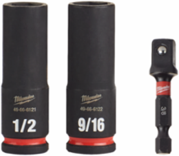 SHOCKWAVE Impact Duty 3/8 Inch Drive Deep Socket Set - 3 Pieces, 6-Point Design