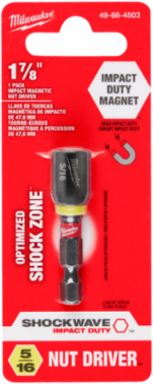 SHOCKWAVE Magnetic Nut Driver 5/16 Inch x 1-7/8 Inch, Alloy Steel