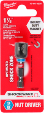 SHOCKWAVE Magnetic Nut Driver 3/8 Inch x 1-7/8 Inch, Alloy Steel
