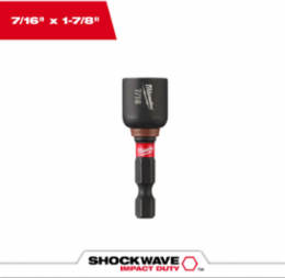 SHOCKWAVE Magnetic Nut Driver 7/16 Inch x 1-7/8 Inch, Alloy Steel