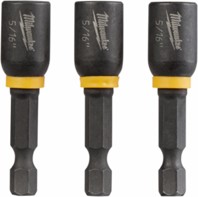 SHOCKWAVE Magnetic Nut Driver 5/16 Inch x 1-7/8 Inch, 3 Pieces