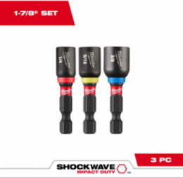 3-Piece SHOCKWAVE Impact Duty 1-7/8 Inch Magnetic Nut Driver Set