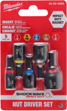 SHOCKWAVE 5 Piece Impact Duty 1 Inch Magnetic Nut Driver Set