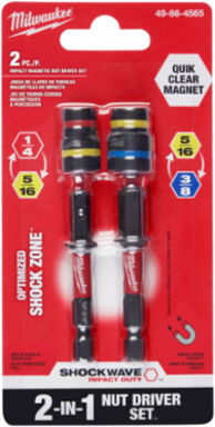 2PC QUIK-CLEAR™ Magnetic Nut Driver Set, 1/4 & 5/16 Inch, Alloy Steel