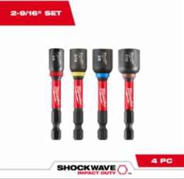 SHOCKWAVE Impact Duty 4PC Magnetic Nut Driver Set, 2-9/16 Inch, Hex Drive