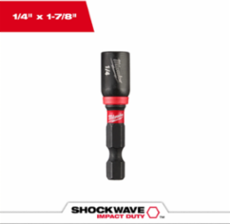 SHOCKWAVE Magnetic Nut Driver 1/4 Inch x 1-7/8 Inch, Alloy Steel, Individual