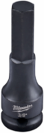 SHOCKWAVE Impact Duty 3/8 Inch Drive Lineman's Hex Bit Socket, 1-3/4 Inch Depth