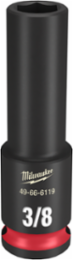SHOCKWAVE 3/8 Inch Drive Deep 6-Point Impact Socket, Forged Steel, 2.56 Inch Length