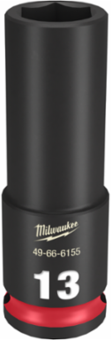 SHOCKWAVE Impact Duty 3/8 Inch Drive 13MM Deep 6 Point Socket, 2.56 Inch Length, Forged Steel