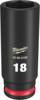 SHOCKWAVE Impact Duty 3/8 Inch Drive 18MM Deep 6 Point Socket, Forged Steel