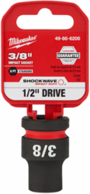 SHOCKWAVE Impact Duty Socket 1/2 Inch Drive 3/8 Inch 6 Point Forged Steel