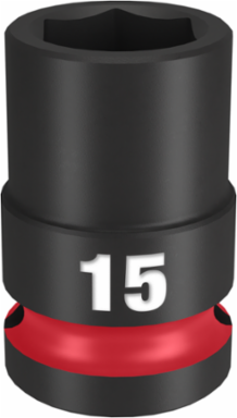 SHOCKWAVE Impact Duty 1/2 Inch Drive 15MM 6-Point Socket, Forged Steel