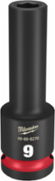 SHOCKWAVE 1/2 Inch Drive 9MM Deep 6 Point Impact Socket, Forged Steel