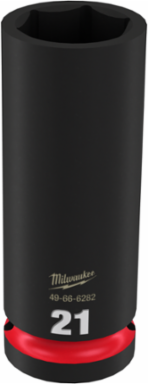 SHOCKWAVE Impact Duty 1/2 Inch Drive 21MM Deep 6 Point Socket, Forged Steel, 3.07 Inch Length