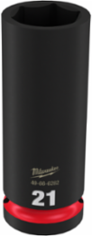 SHOCKWAVE Impact Duty 1/2 Inch Drive 21MM Deep 6 Point Socket, Forged Steel, 3.07 Inch Length