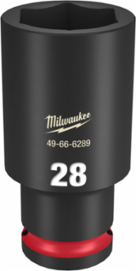 SHOCKWAVE Impact Duty 1/2 Inch Drive 28MM Deep Socket, 6 Point Design, Forged Steel