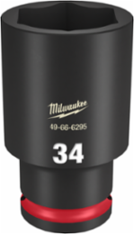 SHOCKWAVE 1/2 Inch Drive 34MM Deep 6 Point Impact Socket, Forged Steel
