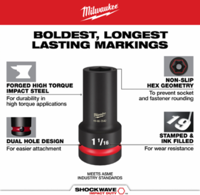 SHOCKWAVE Impact Duty 3/4 Inch Drive 1-13/16 Inch Deep 6 Point Socket