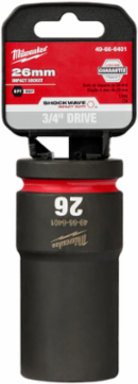 SHOCKWAVE Impact Duty 3/4 Inch Drive 26MM Deep 6 Point Socket, Forged Steel