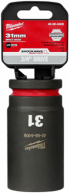 SHOCKWAVE Impact Duty 3/4 Inch Drive 31MM Deep 6 Point Socket, Forged Steel