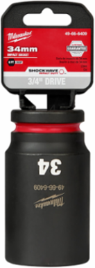 SHOCKWAVE Impact Duty 3/4 Inch Drive 34MM Deep 6 Point Socket, Forged Steel