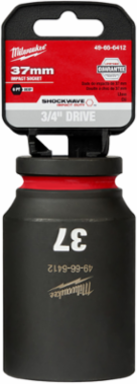 SHOCKWAVE Impact Duty 3/4 Inch Drive 37MM Deep 6 Point Socket, Forged Steel