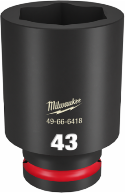 SHOCKWAVE Impact Duty 3/4 Inch Drive 43MM Deep Socket, 6 Point, Forged Steel