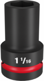 SHOCKWAVE 1" Drive 1-1/16" Deep 6 Point Impact Socket, Forged Steel
