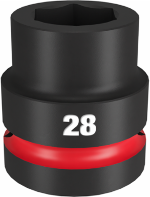 SHOCKWAVE 1" Drive 28MM Impact Socket, 6 Point, Forged Steel, 2.28 Inch Length