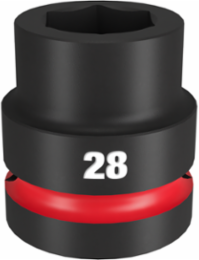 SHOCKWAVE 1" Drive 28MM Impact Socket, 6 Point, Forged Steel, 2.28 Inch Length