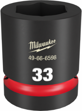 SHOCKWAVE Impact Duty 1" Drive 33MM 6 Point Socket, Forged Steel, 2.44 Inch Length