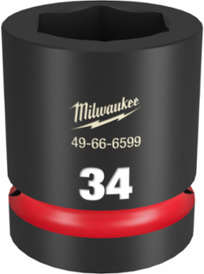 SHOCKWAVE Impact Duty 1" Drive 34MM 6 Point Socket, Forged Steel