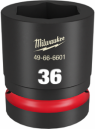 SHOCKWAVE Impact Duty 1" Drive 36MM Socket, Forged Steel, 6 Point, 2.56 Inch Length