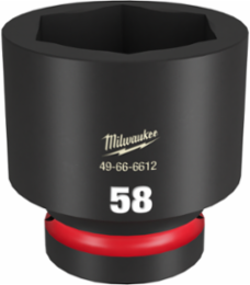 SHOCKWAVE Impact Duty 1" Drive 58MM 6-Point Socket, Forged Steel, Lifetime Guarantee