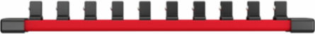 3/8 Inch Drive Socket Rail, 14 Inch Long, Plastic, Includes 10 Clips