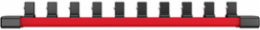 3/8 Inch Drive Socket Rail, 14 Inch Long, Plastic, Includes 10 Clips