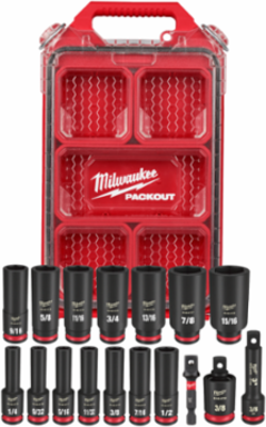 17PC SHOCKWAVE Impact Duty Socket Set with 3/8 Inch Drive, Chrome Molybdenum Steel