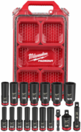 17PC SHOCKWAVE Impact Duty Socket Set with 3/8 Inch Drive, Chrome Molybdenum Steel