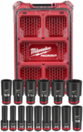 15PC SHOCKWAVE Impact Duty Socket Set 1/2 Inch Drive, Deep SAE, Chrome Molybdenum Steel