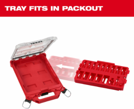 SHOCKWAVE Impact Duty Socket Tray 3/8 Inch Drive, Red, Durable Plastic, 11.693 Inch Length