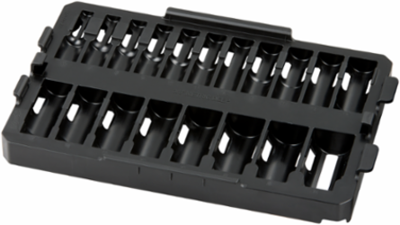 SHOCKWAVE Impact Duty Socket Tray, Black, 19PC, 7.677 Inch Width