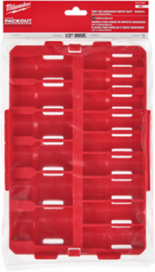 SHOCKWAVE 15PC Impact Duty Socket Tray, 11.693 Inch Length, Red Plastic