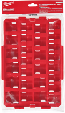 SHOCKWAVE Impact Duty 27PC Socket Tray, 1/2 Inch Drive, Red, Durable Plastic