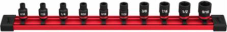 10-Piece SHOCKWAVE Impact Duty 1/4 Inch Drive SAE Socket Set - 6 Point, Forged Steel