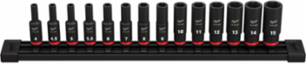 14PC SHOCKWAVE Impact Duty Metric Deep Socket Set, 1/4 in Drive, 6-Point, Forged Steel