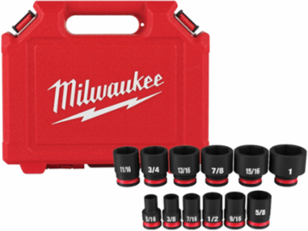 SHOCKWAVE 12PC Impact Duty 3/8 Inch Drive Socket Set, Forged Steel, 6 Point