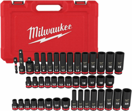 43PC SHOCKWAVE Impact Duty 3/8 Inch Drive Socket Set, Forged Steel, 6 Point