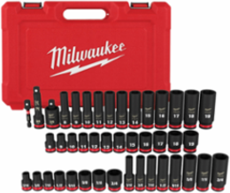 43PC SHOCKWAVE Impact Duty 3/8 Inch Drive Socket Set, Forged Steel, 6 Point