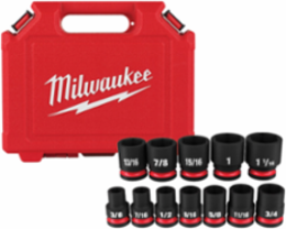 12-Piece SHOCKWAVE Impact Duty 1/2 Inch Drive SAE 6 Point Socket Set