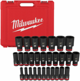 SHOCKWAVE Impact Duty 1/2 Inch Drive 29PC Metric Deep Socket Set, 6 Point